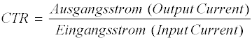 Formel für CTR - Current Transfer Ratio