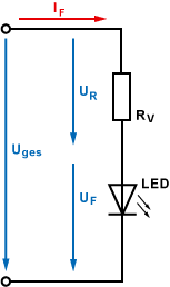 Leuchtdiode mit Vorwiderstand