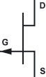 Schaltzeichen P-Kanal-Sperrschicht-Feldeffekt-Transistor