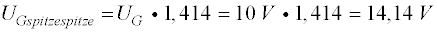 Berechnung der Generator-Spitzespannung