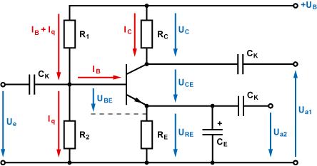 Emitterschaltung ohne Wechselstrom-Gegenkopplung