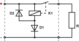 Diode schaltet Relais